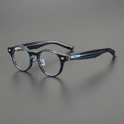 Classic Retro Round Glasses Frame Men Top Quality Acetate Trendy Eyeglasses for Women Handmade Vintage Thick Frame Eyewear