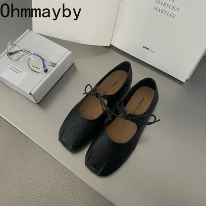 2026 Designer Spring Women Ballet Flats Casual Shallow Butterfly-knot Shoes Soft Sole Women's Elegant Leather Dress Shoes