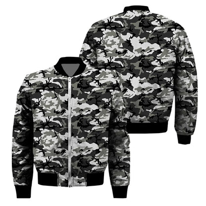 Classic 3d Print Camouflage Zipper Jacket For Men Outdoor Sports Camo Jackets Cool Street Spring Autumn Long Sleeves Coat Tops
