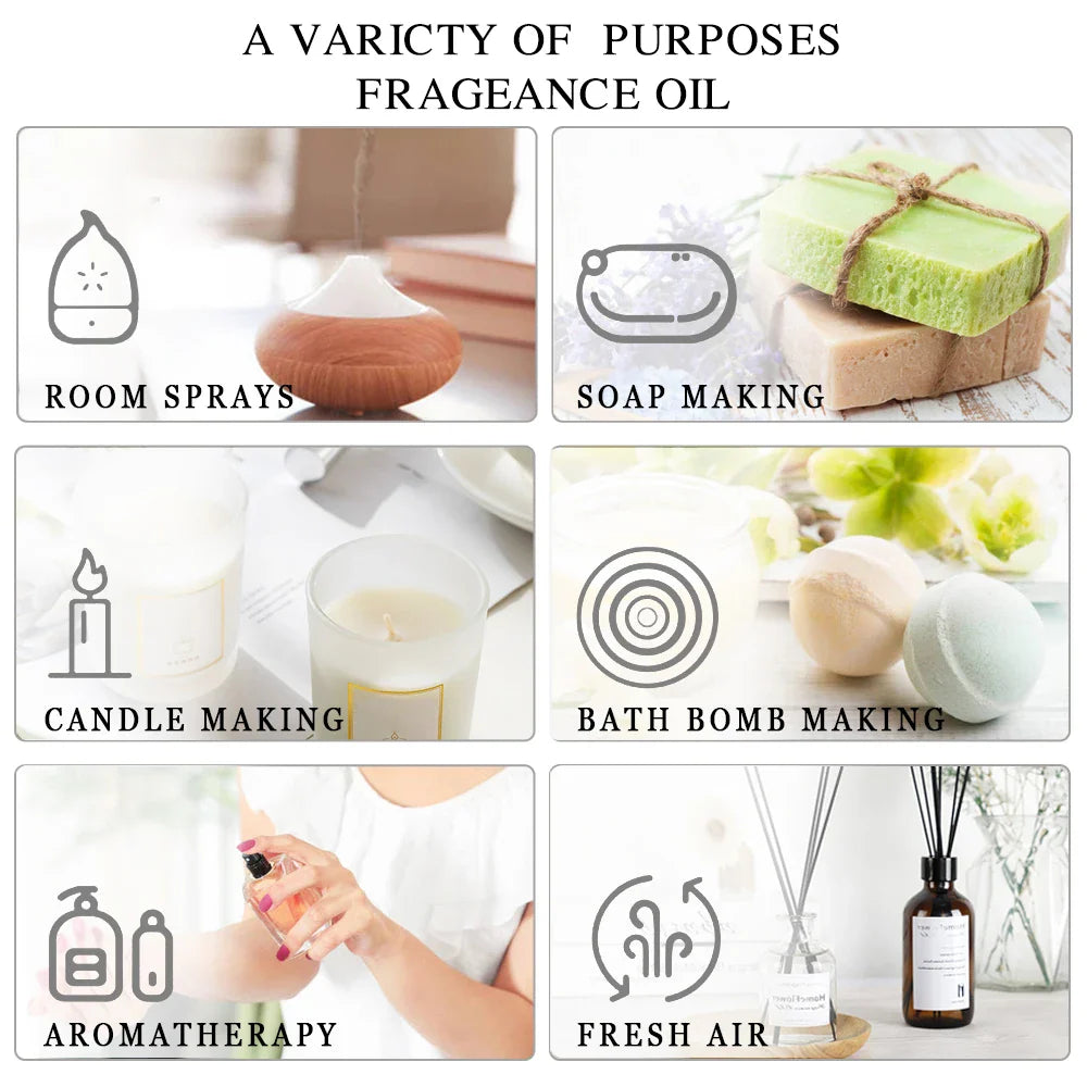 100ML Pure Plant Essential Oil Mint Bergamot Patchouli Citronella Lemongrass Chamomile Cedarwood For Reed Diffuser Humidifier