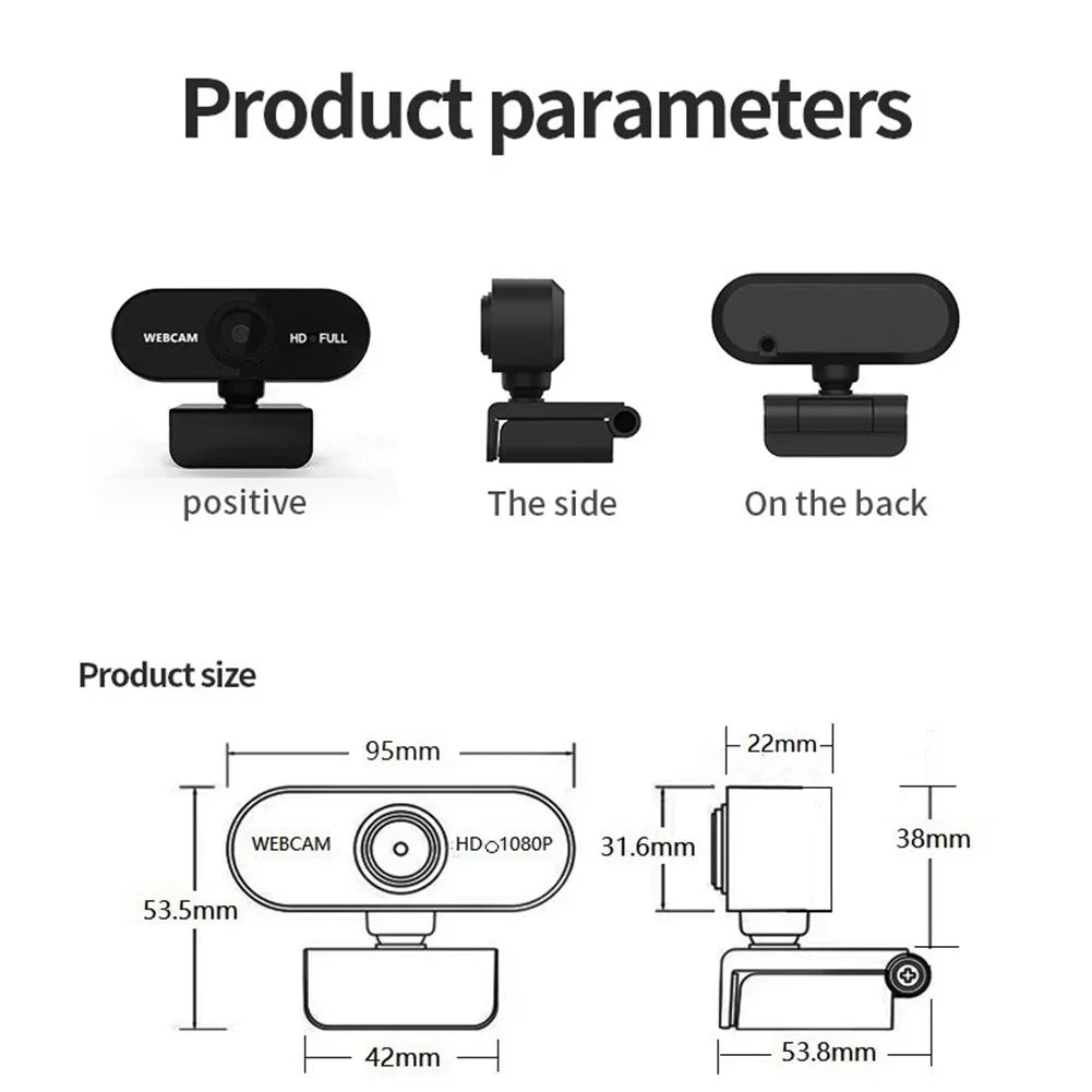 1080P/2K HD Webcam Plug and Play with Microphone USB Web Camera Autofocus Computer Web Camera for PC Laptop Video Conferencing