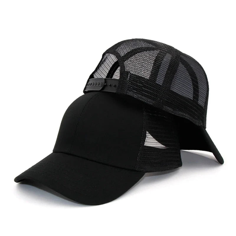 Custom Logo Mesh Splicing Breathable Adjustable Baseball Cap Men Hip Hop Summer Shade Snapback Hat Outdoor Women  Trucker Caps