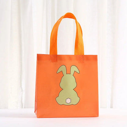 12/30pcs Easter Bunny Gift Bags Colorful Non-Woven Fabric Bags for Easter Party Treats Goodies and Small Gifts Candy Egg Bags