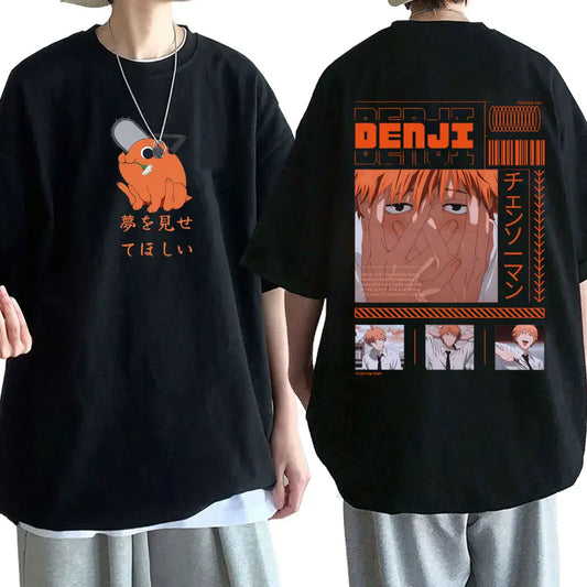 Anime Chainsaw Man T-shirt Cartoon Denji Pochita Funny Graphic T Shirts Tops Men Women Manga Casual Oversized Tshirt Streetwear