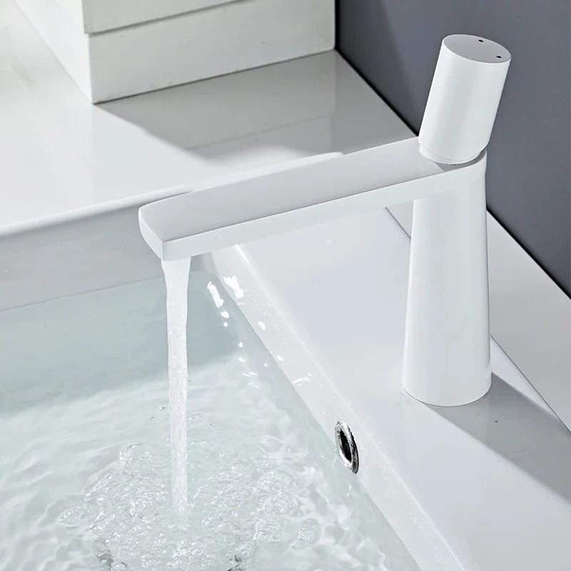 Bathroom Basin Faucet Stainless steel Mixer Tap Black/Chrome/White Wash basin Faucet Single Handle Hot and Cold Faucet