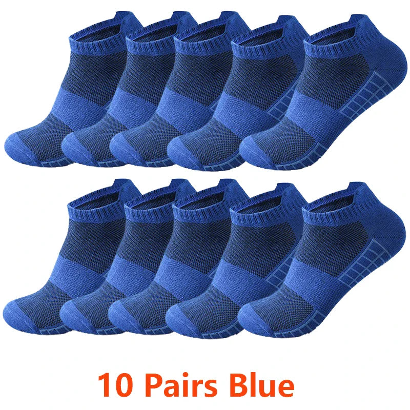 10/20 Pairs Ankle Socks Men Women Mesh Breathable Cotton Couple Student Ear thletic Sports Running Solid Color Boat Socks Summer