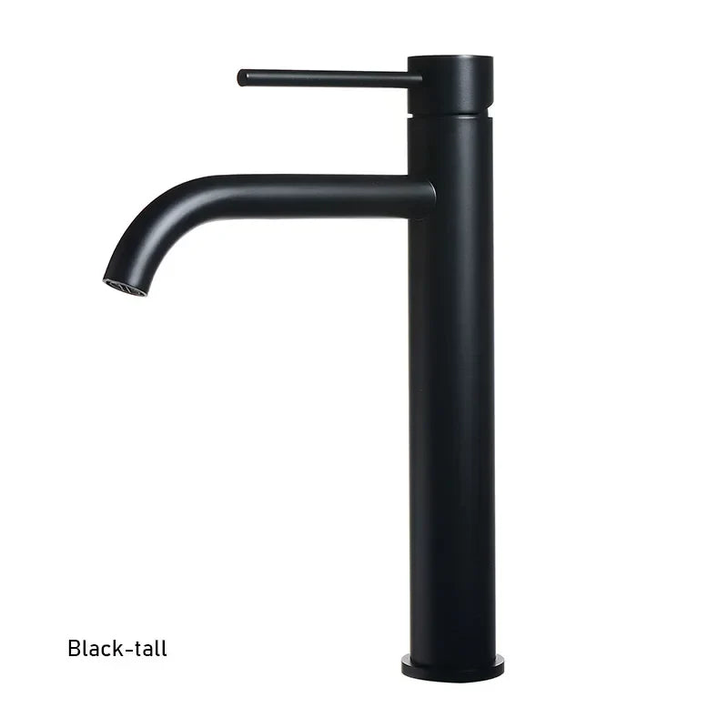 Brushed Gold Bathroom Basin Faucet Cold And Hot Mixer Water Tap Deck Mounted Single Hole & Handle Tall Style Brushed Rose Gold