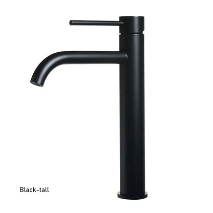 Brushed Gold Bathroom Basin Faucet Cold And Hot Mixer Water Tap Deck Mounted Single Hole & Handle Tall Style Brushed Rose Gold