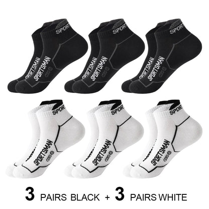 6 Pairs/Lot Spring Summer Men's Sports Running Socks Protective Ankle Socks Thin Breathable Deodorant Fitness Short Socks 38-44