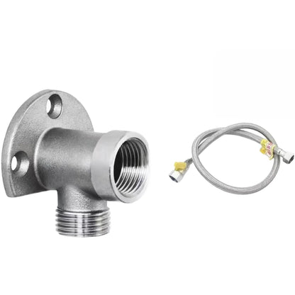 Bathroom Faucet Fixed Base Stainless Steel Wall Mount Faucet Bracket Shower Inlet Outlet Mix Water Valve Parts
