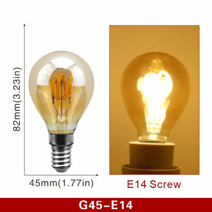 E14 E27 Retro LED Spiral Filament Light Bulb 4W Warm Yellow 220V C35 A60 T45 ST64 T185 T225 G80 G95 G125 Vintage Edison Lamp