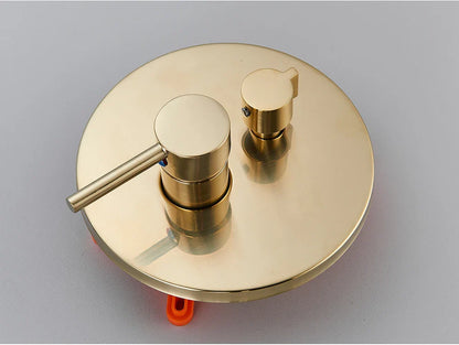Brushed Gold Shower Faucet Embedded In 2 Ways Shower Mixers Wall Mounted Rainfall Bathroom Shower Tap Stainless Steel Head