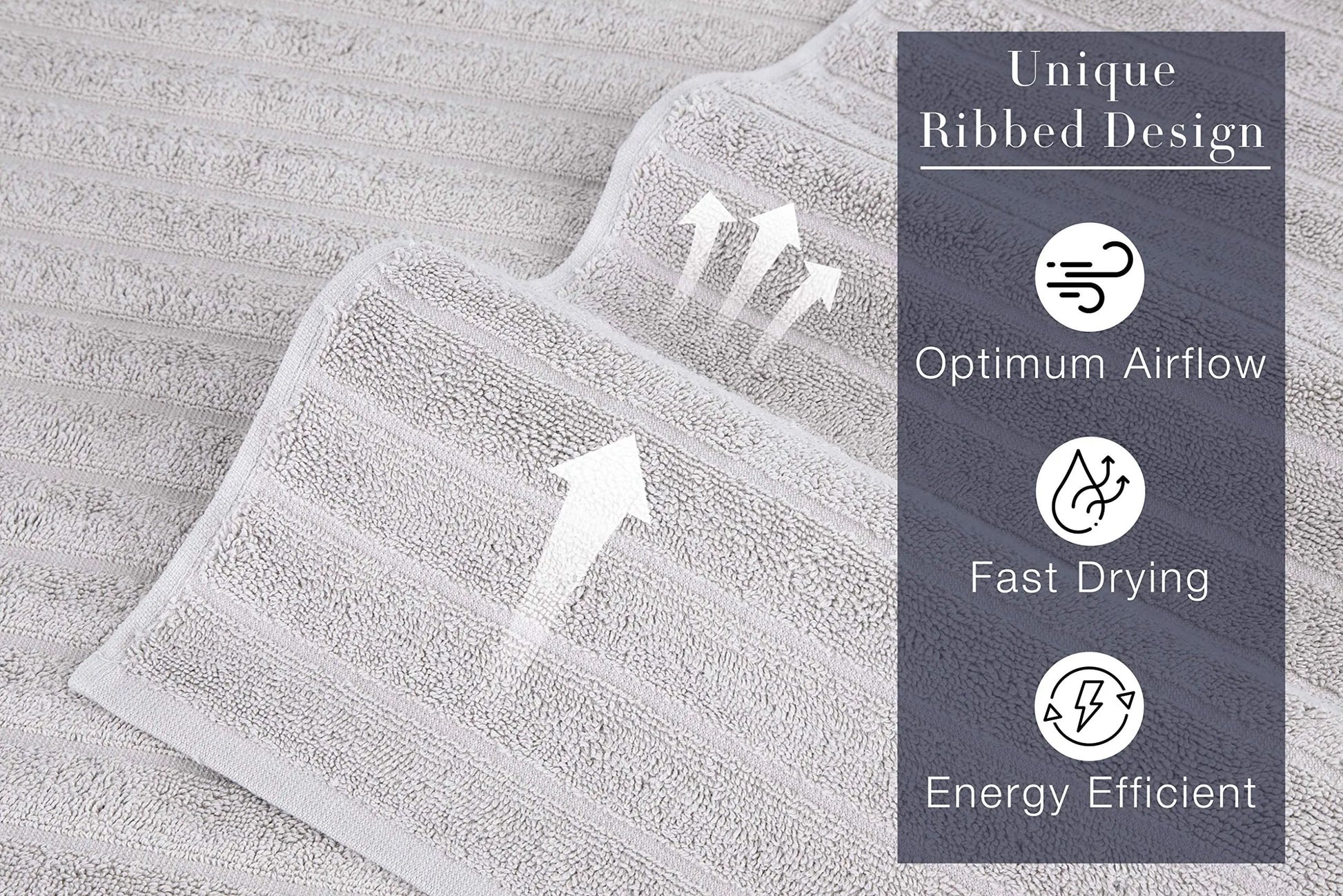 Classic Turkish Towel, Extra Large, Premium Cotton Bath,Thick and Absorbent,Quick-Dry,Ribbed, Luxury Bathroom Towels, 27x55 Inch