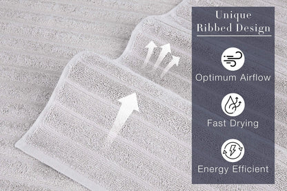 Classic Turkish Towel, Extra Large, Premium Cotton Bath,Thick and Absorbent,Quick-Dry,Ribbed, Luxury Bathroom Towels, 27x55 Inch