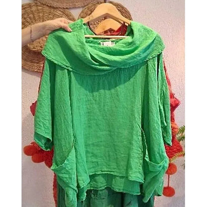2025 Women New Fashion Off Shoulder Oversize Blouse Solid Bat Sleeve Tops Spring Summer Loose Irregular Hem Shirt Female Holiday