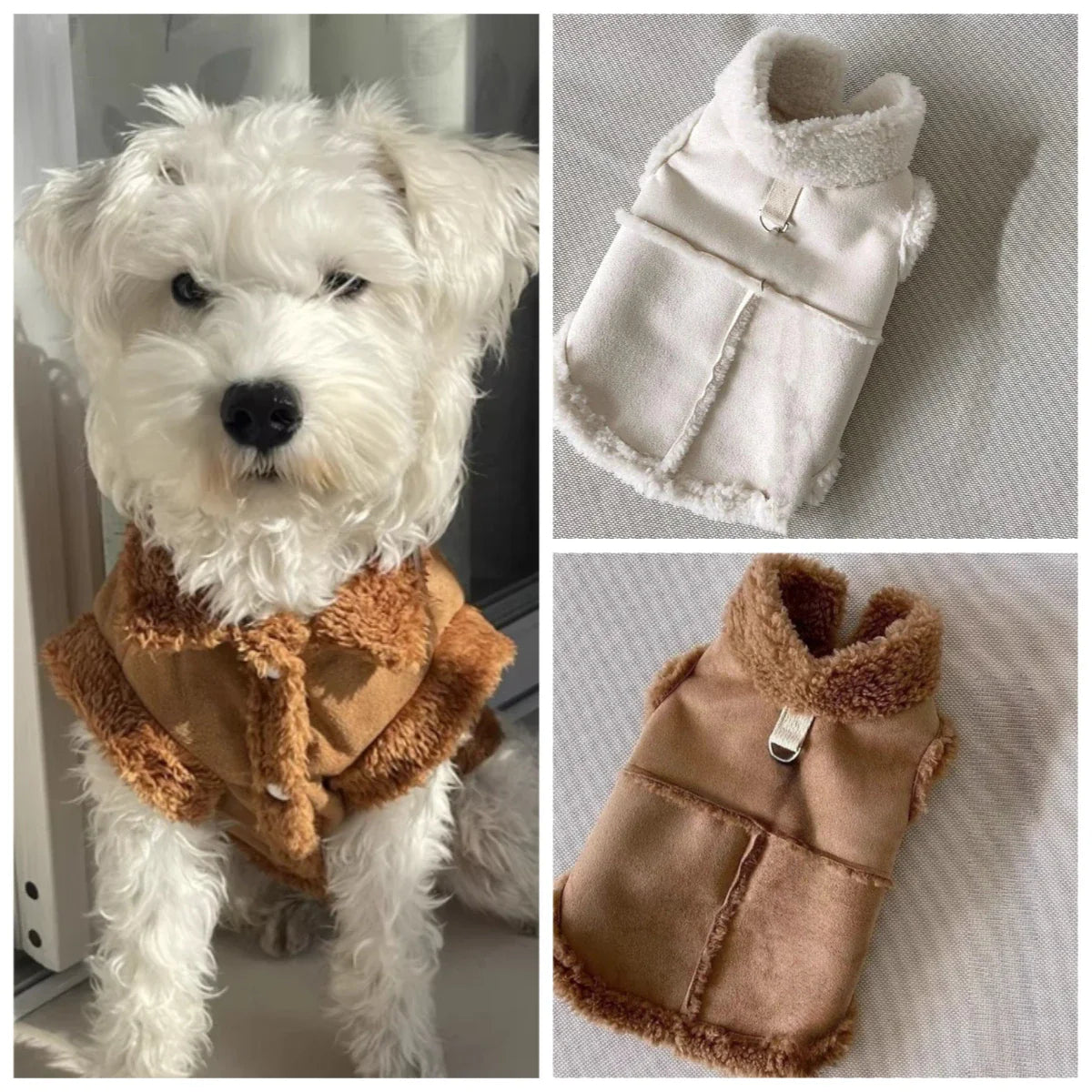 Classic Fleece-Lined Dog Vest, Winter Warm Jacket for Dogs, Cozy Traction Apparel for Chihuahua, French Bulldog, Teddy & Puppy