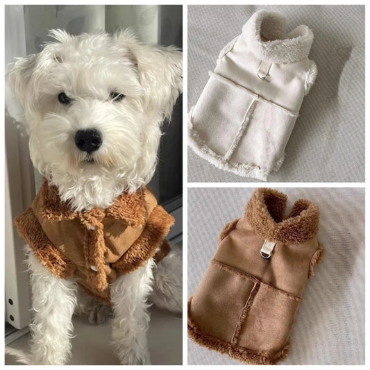 Classic Fleece-Lined Dog Vest, Winter Warm Jacket for Dogs, Cozy Traction Apparel for Chihuahua, French Bulldog, Teddy & Puppy
