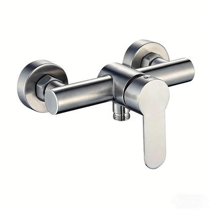 304 Stainless Steel Bathroom Shower Faucet Wall Mounted Triple Tub Faucet Hot and Cold Water Mixing Valve Faucet with G1/2 Inch