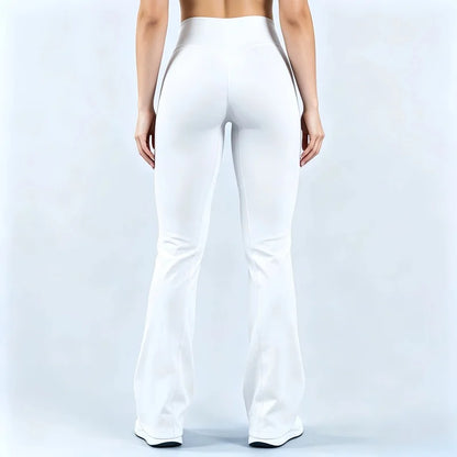 Crossover Waist Flare Leggings Women Seamless Bell Bottom Yoga Pants Butt Lifting Tummy Control Gym Fitness Flared Leggings