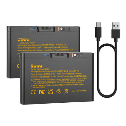 5800mAh Replacement Battery for JBL Partybox 520 Partybox 720 BOOMBOX 4 Bluetooth Speaker with TYPE-C PD Fast Charging Port