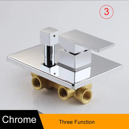 BECOLA Solid Brass Polished Chrome Or Black Single Handle 1-3 Way Wall Mount Bathroom Shower Mixer Control Valve