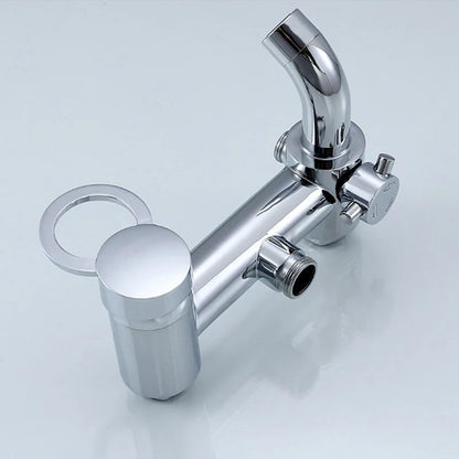 . 1 Set Bathroom Rainfall Shower Faucet Set Mixer Tap With Hand Sprayer Wall Mounted Chrome Copper YT-5335