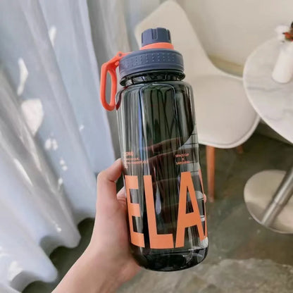 0.6L/0.8L/1L Large Capacity Water Bottles Leak Proof Lightweight Clear Drink Bottle with Handle Strap Plastic Sports Shaker Cup