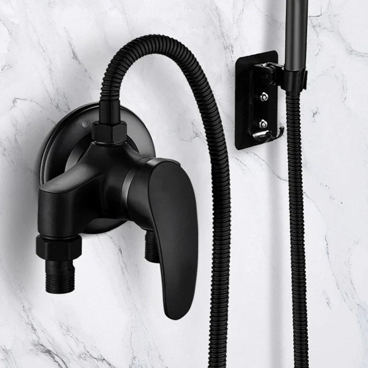 Cold Hot Mixer Tap Bathroom Faucets Black Shower Faucet Shower Head Set Household Wall Mounted Shower Mixer Valve Switch