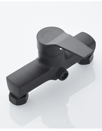 Black Bathroom Shower Faucet Wall-Mounted Mixer Valve Household Single Handle Hot and Cold Water Tap Shower Accessories
