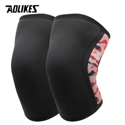 AOLIKES 7mm Compression Knee Sleeves for Weightlifting Support, Powerlifting Strength, Heavy Squats, Cross Training, Gym Fitness
