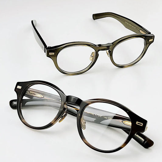 Classic Retro Round Glasses Frame Men Top Quality Acetate Trendy Eyeglasses for Women Handmade Vintage Thick Frame Eyewear