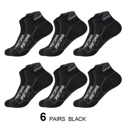 6 Pairs/Lot Spring Summer Men's Sports Running Socks Protective Ankle Socks Thin Breathable Deodorant Fitness Short Socks 38-44