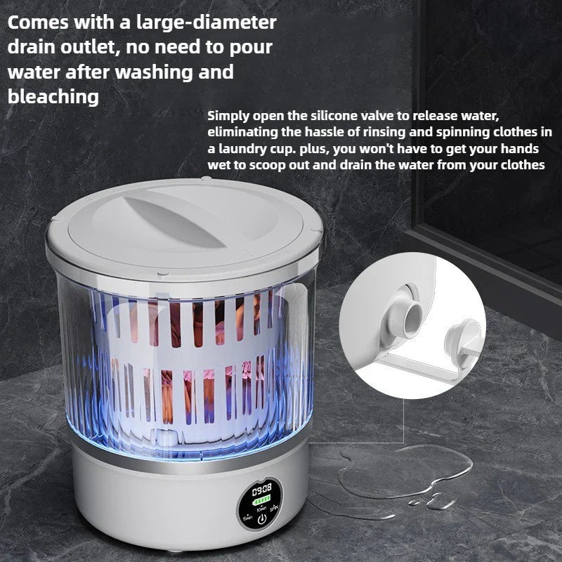 3L Mini Washing Machine Portable Home Clothes Socks Underwear Cleaning Washing Machine Travel Washing Machine with Spin Drying