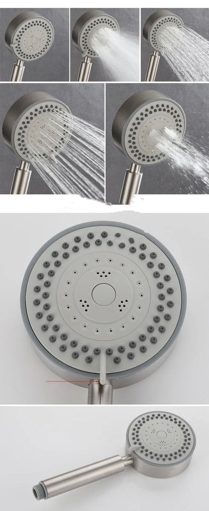 Bathroom Shower Faucet  Wall Mounted 304 SUS Shower Faucet Set Brushed Finished Styel New