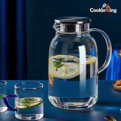 COOKER KING 1.8/2.5L Glass Water Kettle High Borosilicate Glass Large Capacity Teapot High Temperature Resistance Office Use