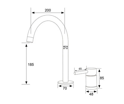 304 Stainless Steel Widespread Bathroom Basin Faucet Hot and Cold Mixed Water Wash Basin Faucet Deck Mounted Nickel /Black