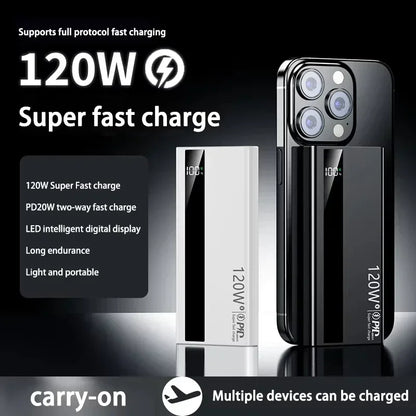 500000mAh High Capacity PowerBank 120W Super Fast Charging Portable External Battery Powerbank for iphone Huawei 2026 NEW