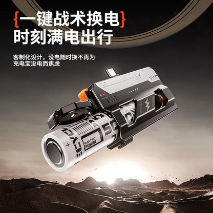 10000mah power bank with replaceable battery fast charging power bank with cable detachable mecha style mobile power bank