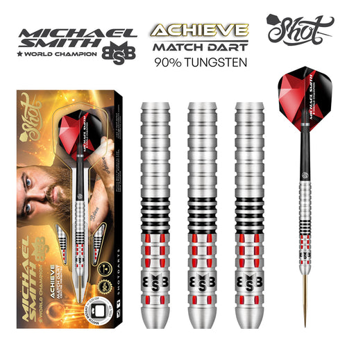 SHOT - Michael Smith Achieve Match Darts - 90% Tungsten - 23g