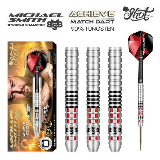 SHOT - Michael Smith Achieve Match Darts - 90% Tungsten - 23g