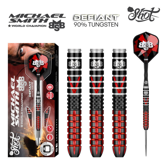 SHOT - Michael Smith Defiant Darts - 90% Tungsten - 24g