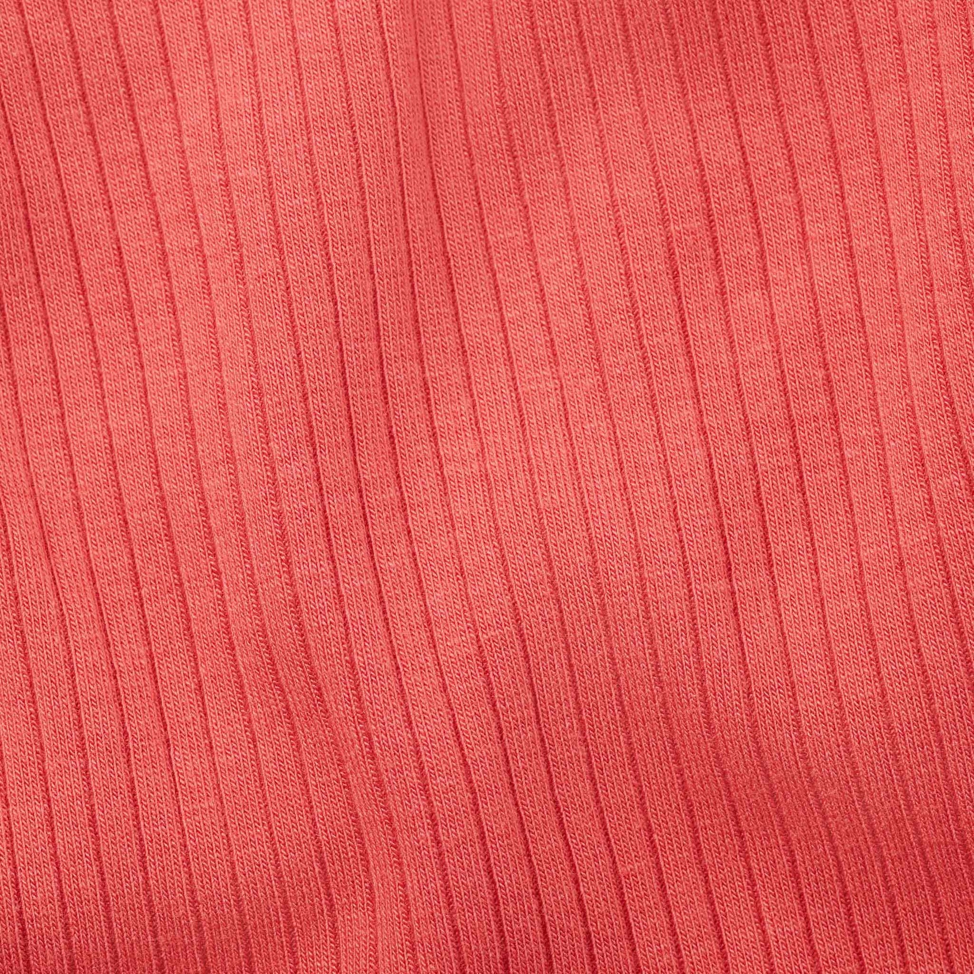 Coral Ribbed Leggings