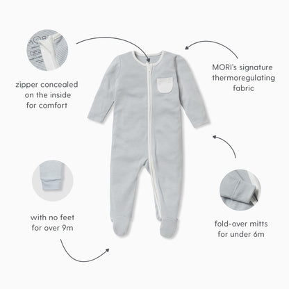 Blush & Khaki Zip-Up Sleepsuit 4 Pack