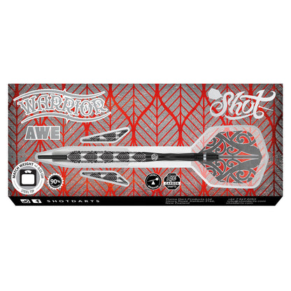 SHOT - Warrior Awe Steel Tip Darts - 90% Tungsten - 26g
