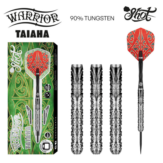 SHOT - Warrior Taiaha Steel Tip Darts - 90% Tungsten - 26g