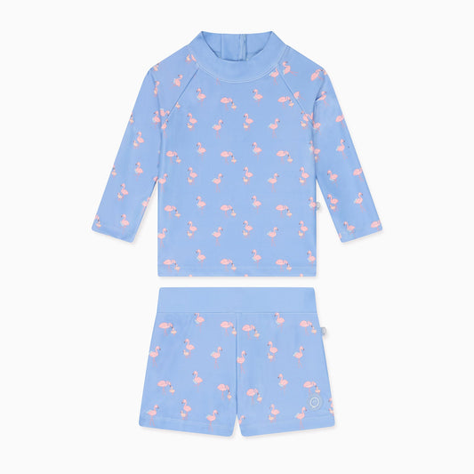 Flamingo Rash Vest & Shorts Outfit
