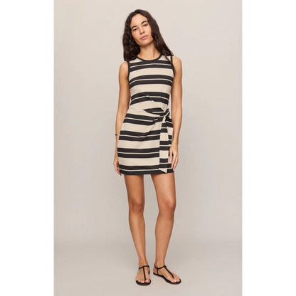 Z SUPPLY - MATTIE STRIPED MINI DRESS | Ash Black