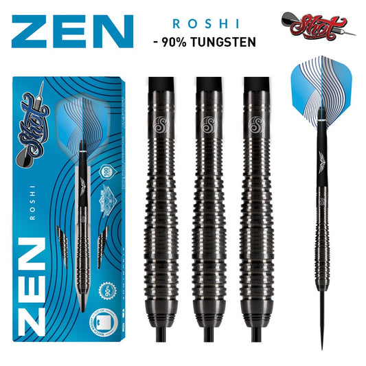 SHOT - Zen Roshi Darts - 90% Tungsten Black Titanium Coated - 23g