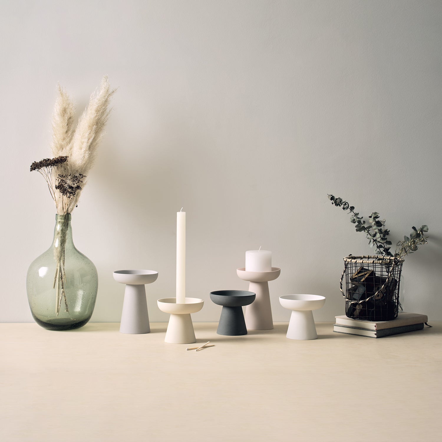 aery living | porcini candle holder large | grey - LC