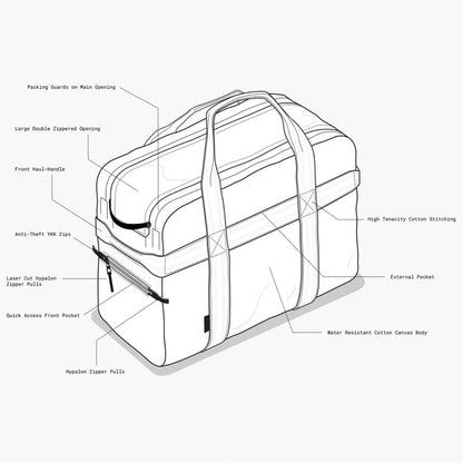 afternoons with Albert | technical weekender bag | black